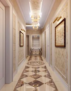 Hall Baroque style Stock Illustration