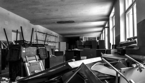 Hall with garbage Stock Photos