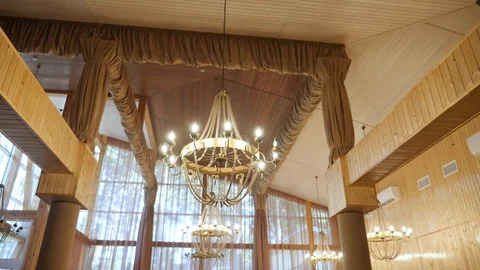 Hall interior with lights in Hotel. Stock Footage 106159715