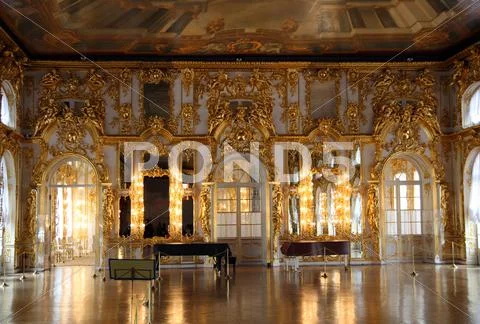 Hall palace interior in pushkin Stock Photos