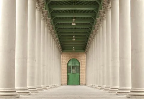 Hall with pillars Stock Photos