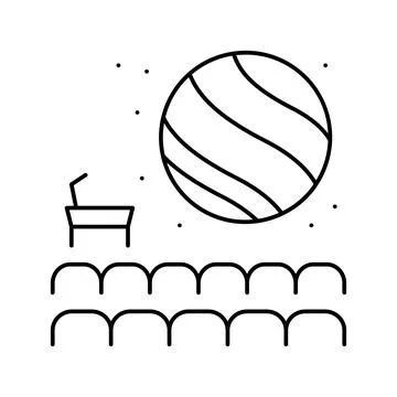 Hall of planetarium line icon vector illustration Stock Illustration