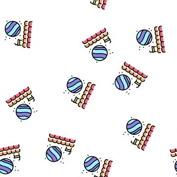 Hall of planetarium vector seamless pattern 스톡 일러스트