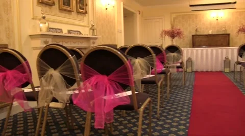 Hall Is Ready For Wedding Ceremony Stock Footage 56263687