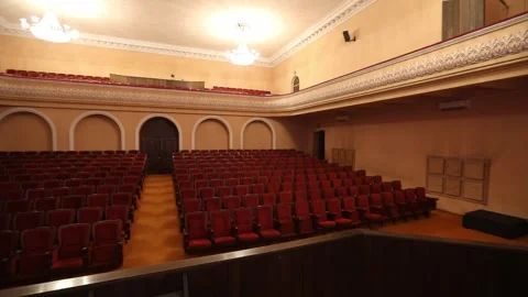 Hall with red chairs 4 Video stock 324752129