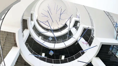 Hall with spiral staircase 库存影片 73075107
