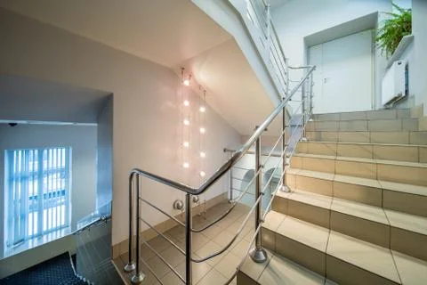 Hall with stairs Stock Photos