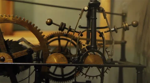 Hall town clock mechanism Stock Footage 26239667