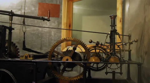 Hall town clock mechanism Stock Footage 26239742