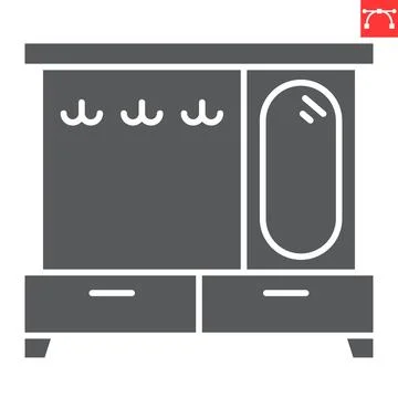 Hall tree glyph icon 스톡 일러스트