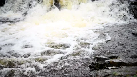 Hallamölla water fall, winter, Skåne, Sweden Stock Footage 221583140