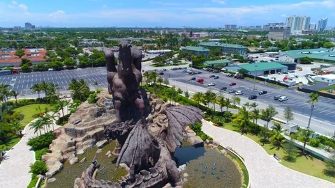 Hallandale Florida Pegasus statue Stock Footage 77460044