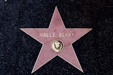 Halle Berry Star Hollywood Walk Of Fame California Stock Photos