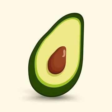 Hallf green slice avocado fresh fruit concept. and Products for healthy die.. Stock Illustration