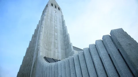Hallgrimskirkja Iceland Church Stock Footage
