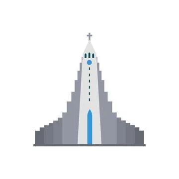 Hallgrimskirkja. Vector illustration Stock Illustration