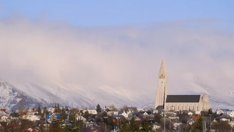 Hallgrimskirkja Wide Stock-Footage 124077016