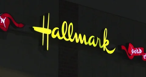 Hallmark Store - Close up of Sign Stock Footage 82570404