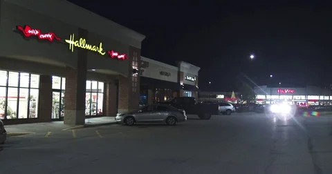Hallmark Store Front - Car Drives By Stock Footage 82570387