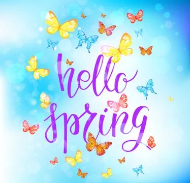 Hallo happy spring Stock Illustration