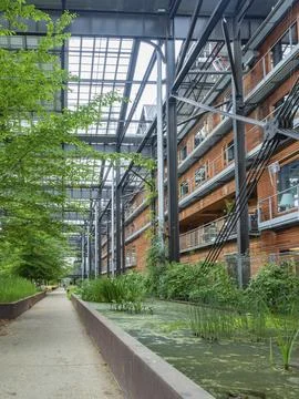 Hallo Pajol is an example of innovative architecture in Paris, France, offering Stock Photos
