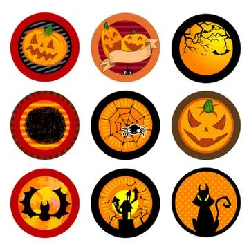 Hallooween Vector drink coasters Stock Illustration