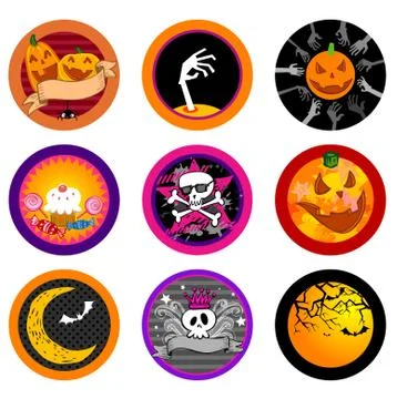 Hallooween Vector drink coasters Stock Illustration