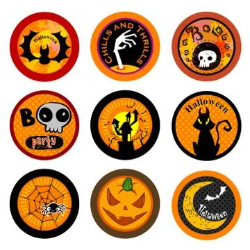 Hallooween Vector drink coasters Illustrazione stock