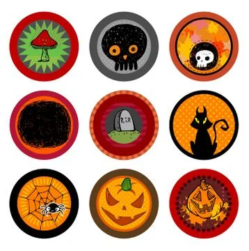 Hallooween Vector drink coasters Stock Illustration