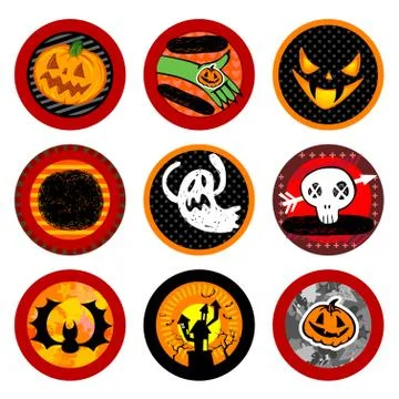 Hallooween Vector drink coasters Stock Illustration