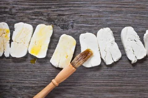 Halloumi cheese Stock Photos