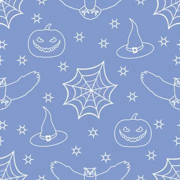 Halloween 2019 vector seamless pattern. Stock Illustration