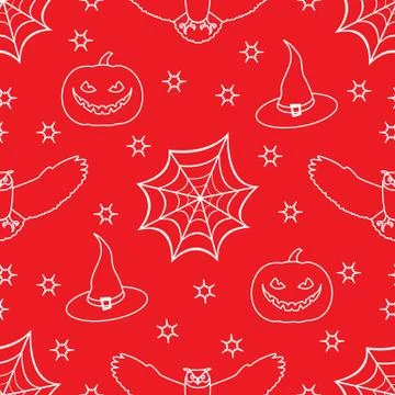 Halloween 2019 vector seamless pattern. Stock Illustration