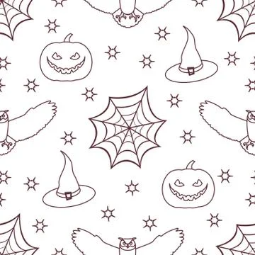 Halloween 2019 vector seamless pattern. Stock Illustration