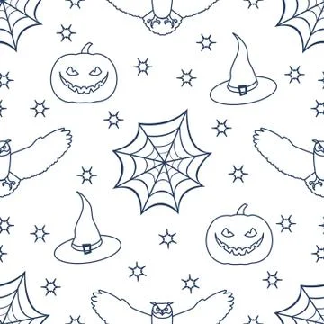 Halloween 2019 vector seamless pattern. Stock Illustration
