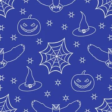 Halloween 2019 vector seamless pattern. Stock Illustration