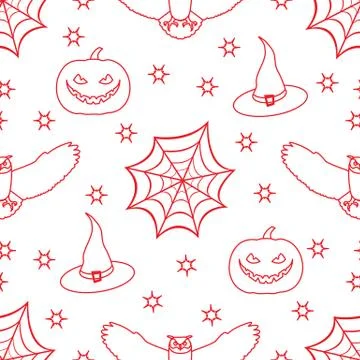 Halloween 2019 vector seamless pattern. Stock Illustration