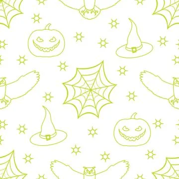 Halloween 2019 vector seamless pattern. Illustrazione stock