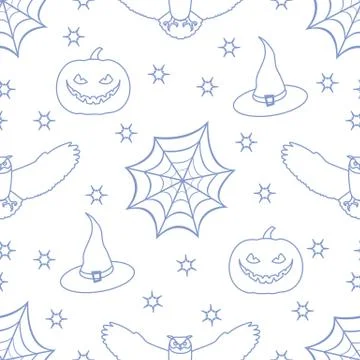 Halloween 2019 vector seamless pattern. イラスト素材