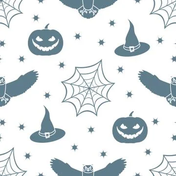 Halloween 2019 vector seamless pattern. 스톡 일러스트