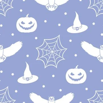 Halloween 2019 vector seamless pattern. 스톡 일러스트