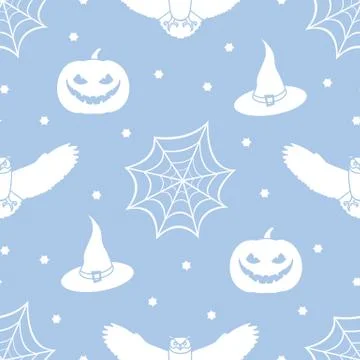 Halloween 2019 vector seamless pattern. Illustrazione stock