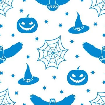 Halloween 2019 vector seamless pattern. 스톡 일러스트