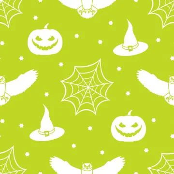 Halloween 2019 vector seamless pattern. Stock Illustration