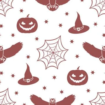 Halloween 2019 vector seamless pattern. Stock Illustration