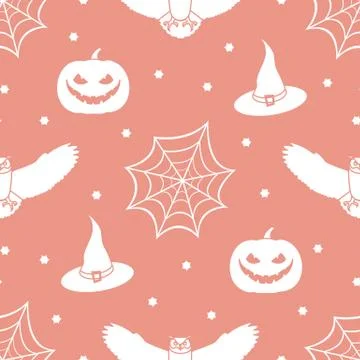 Halloween 2019 vector seamless pattern. Stock Illustration