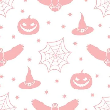 Halloween 2019 vector seamless pattern. Stock Illustration