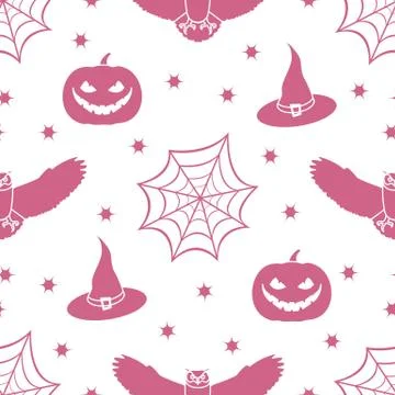 Halloween 2019 vector seamless pattern. Stock Illustration