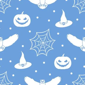 Halloween 2019 vector seamless pattern. Stock Illustration