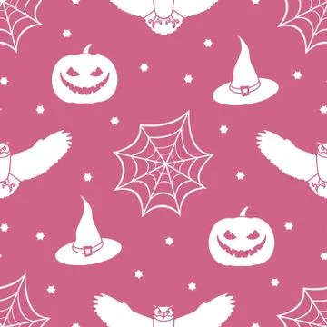 Halloween 2019 vector seamless pattern. Illustrazione stock
